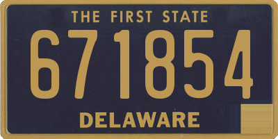 DE license plate 671854
