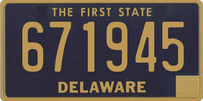 DE license plate 671945