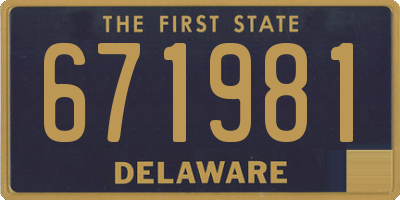 DE license plate 671981