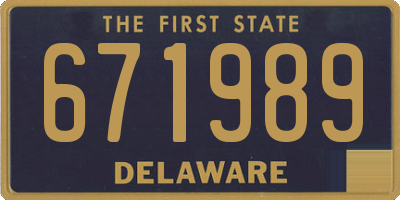DE license plate 671989