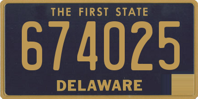 DE license plate 674025