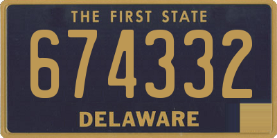 DE license plate 674332