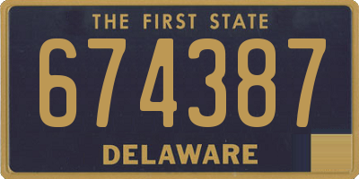 DE license plate 674387