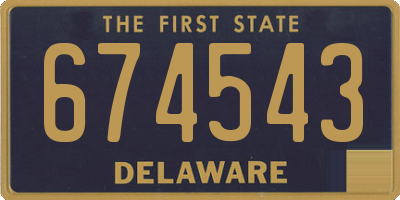 DE license plate 674543
