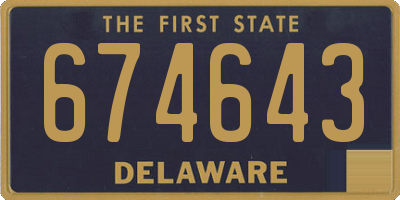 DE license plate 674643