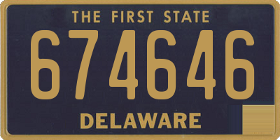 DE license plate 674646
