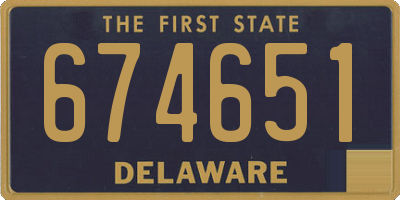 DE license plate 674651