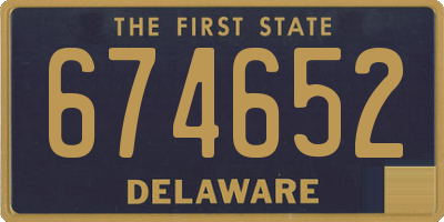 DE license plate 674652