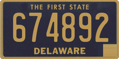 DE license plate 674892