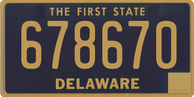 DE license plate 678670