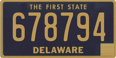 DE license plate 678794