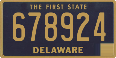 DE license plate 678924
