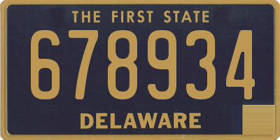 DE license plate 678934