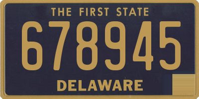 DE license plate 678945