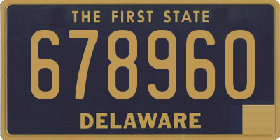 DE license plate 678960