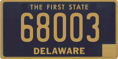 DE license plate 68003