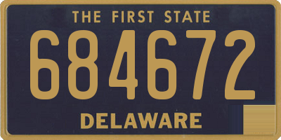 DE license plate 684672