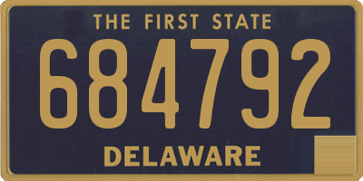 DE license plate 684792