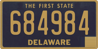 DE license plate 684984