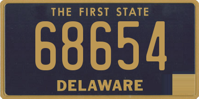 DE license plate 68654