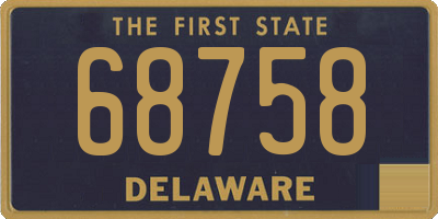 DE license plate 68758