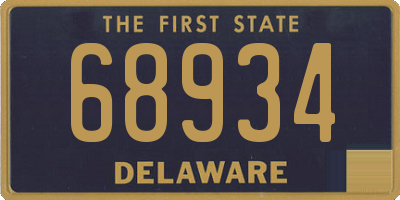 DE license plate 68934