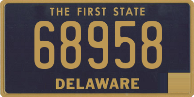 DE license plate 68958