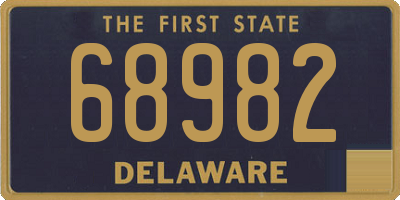 DE license plate 68982