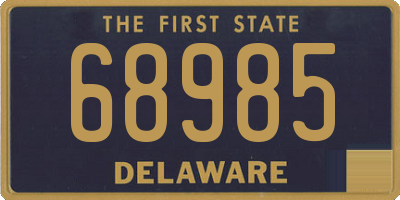 DE license plate 68985
