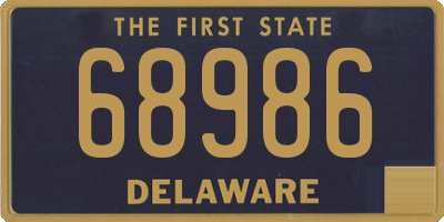 DE license plate 68986