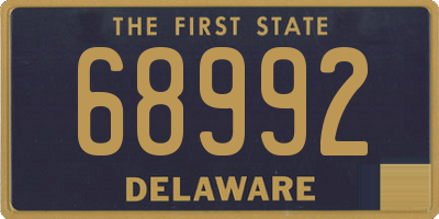 DE license plate 68992