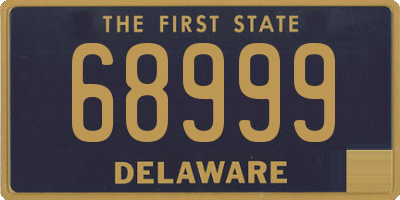 DE license plate 68999