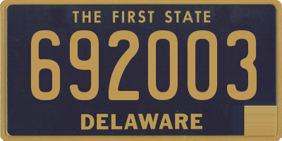 DE license plate 692003