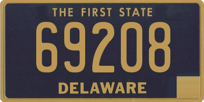 DE license plate 69208