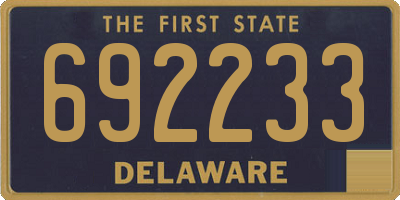DE license plate 692233