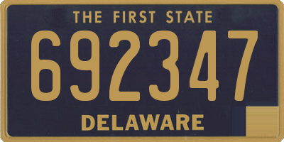 DE license plate 692347