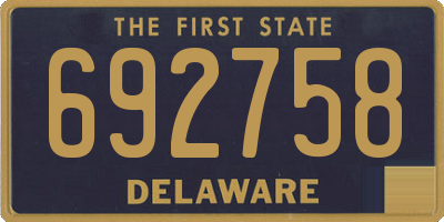 DE license plate 692758