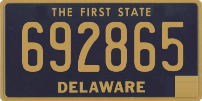 DE license plate 692865