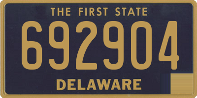 DE license plate 692904