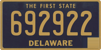 DE license plate 692922