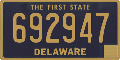 DE license plate 692947