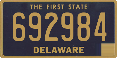 DE license plate 692984