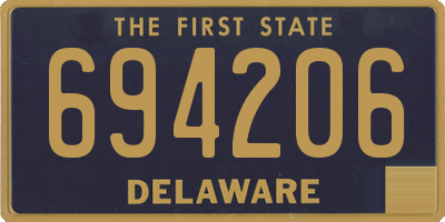 DE license plate 694206