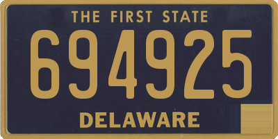 DE license plate 694925
