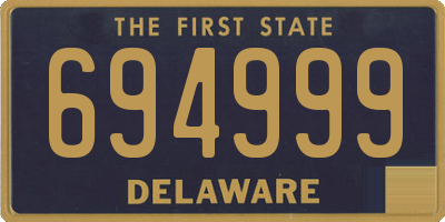 DE license plate 694999
