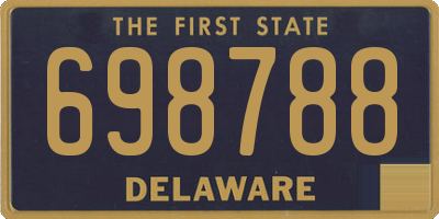DE license plate 698788
