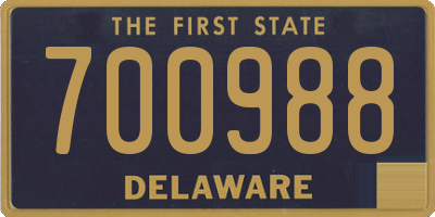 DE license plate 700988