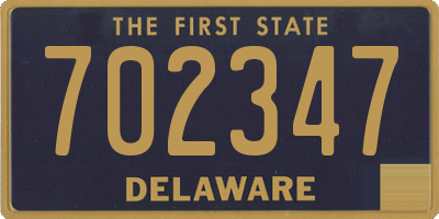 DE license plate 702347