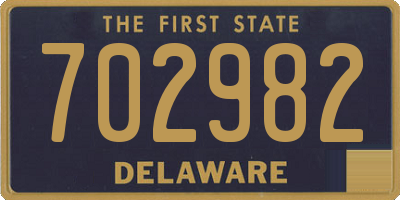 DE license plate 702982