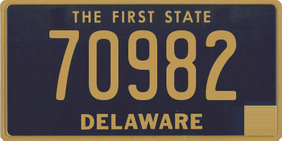 DE license plate 70982